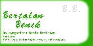 bertalan benik business card